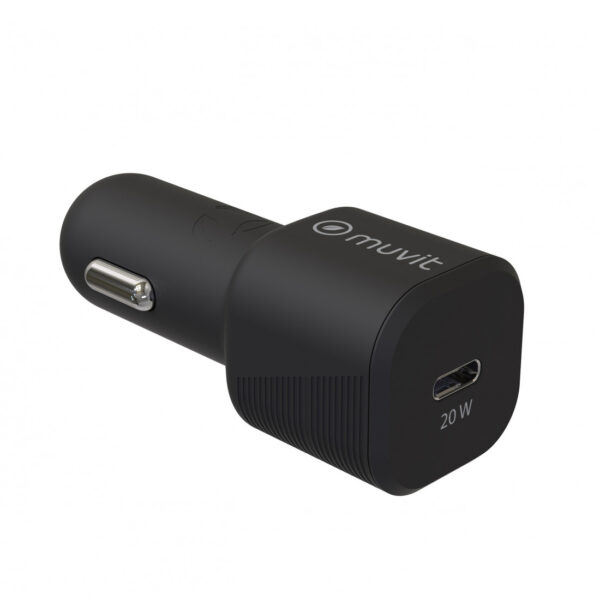 Cargador coche Muvit for Change Tipo C PD 20W negro