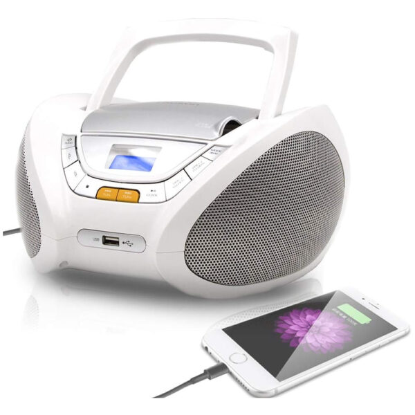 Reproductor CD Lauson CP743 Modern Combo CD/MP3 + Radio FM PLL Bluetooth Blanco - Imagen 3