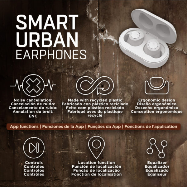 Auriculares Muvit iO Smart True Wireless Urban ENC Blanco - Imagen 6