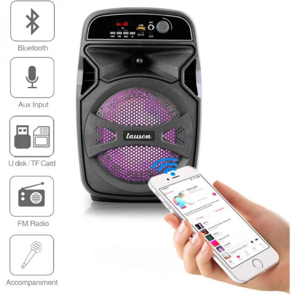 Altavoz  Portátil Lauson LLX34 Bluetooth con Karaoke 20W Negro - Imagen 3