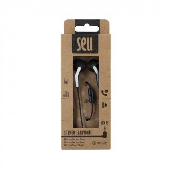 Auriculares Muvit estereo SEU 3.5mm negros - Imagen 4