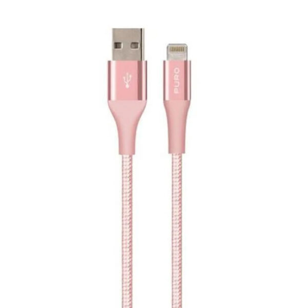 Cable Puro Fabrik K2 USB A a Apple Oro rosa 1,2m blanco