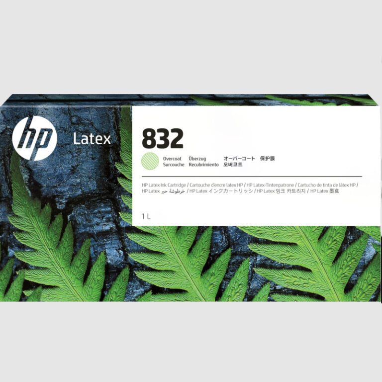 Cartucho de tinta de látex HP 832 Overcoat de 1 litro color blanco