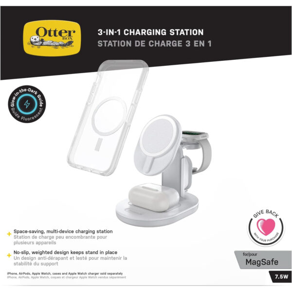 OtterBox Soporte Cargador Inalámbrico 3 en 1 Magsafe para iPhone AirPods y Apple Watch - Imagen 8