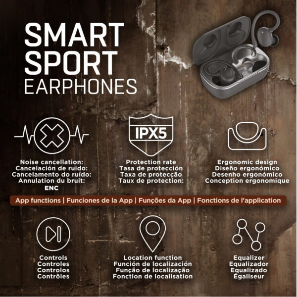 Auriculares muvit iO Smart True Wireless Sport ENC negro - Imagen 6