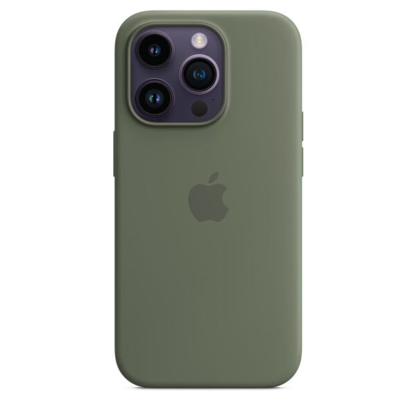 Funda original Apple silicona con MagSafe para Apple iPhone 14 Pro verde oliva