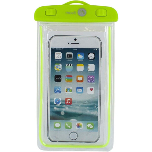 Funda Smartphone acuatica Muvit Life universal MLWPC0001 IPX8 hasta 6,2'' verde