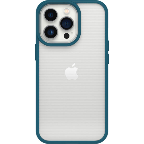 Funda OtterBox React Series para Apple iPhone 13 Pro Transparente marco azul
