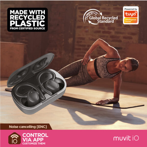 Auriculares muvit iO Smart True Wireless Sport ENC negro - Imagen 2