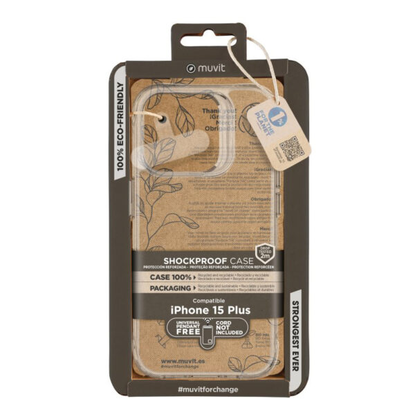 Funda Muvit for Change Shockproof 2m Transparente para Apple iPhone 15 Plus - Imagen 5