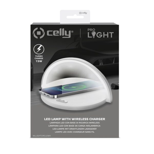 Cargador Inalámbrico Celly WLLIGHTCIRCLE Lámpara LED 15W - Imagen 5