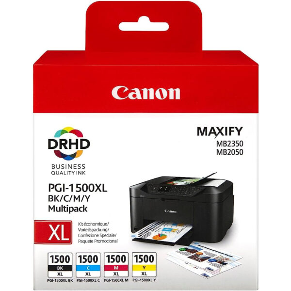 Pack de Cartucho de tintas 4 colores (CMYK) Canon PGI-1500XL *Emb.dañado*