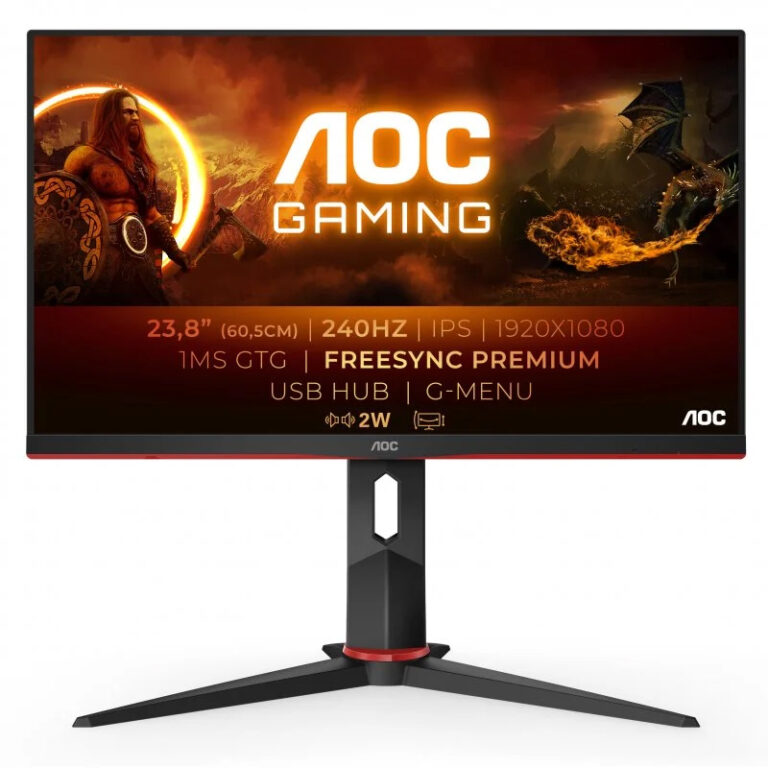 Monitor AOC G2 24G2ZU/BK 23.8'' LED IPS FullHD 240Hz G-Sync Compatible