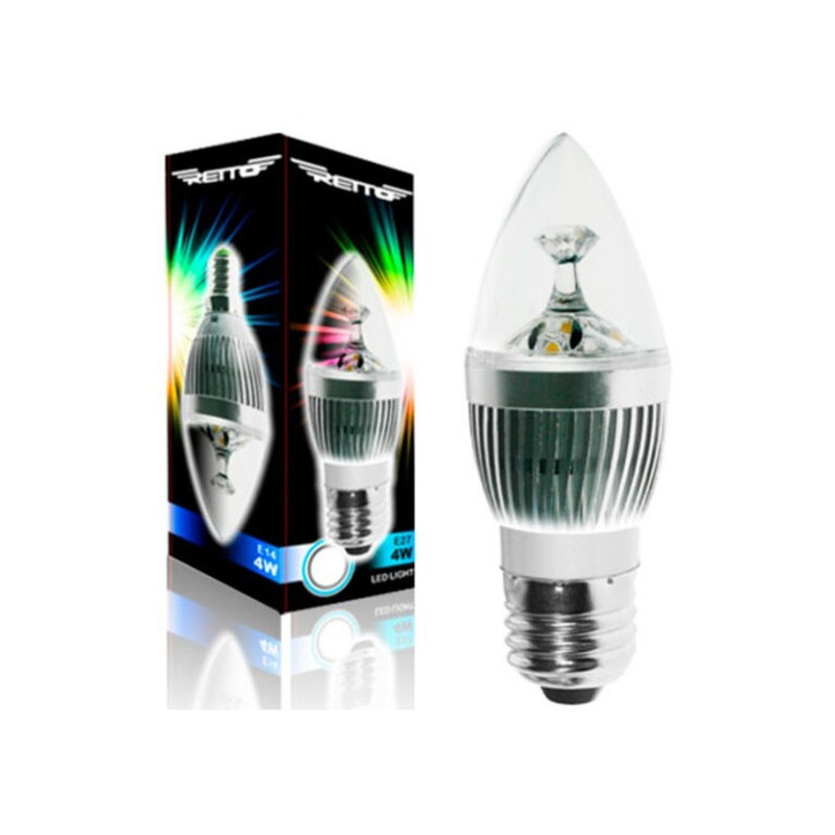 Bombilla LED E27 3W Vela Retto Luz Cálida 220V 350 lumens Luz Color 4000K