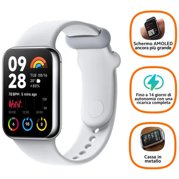 Pulsera de Actividad Xiaomi Smart Band 8 Pro AMOLED 1,74'' Blanco Usada - Imagen 3