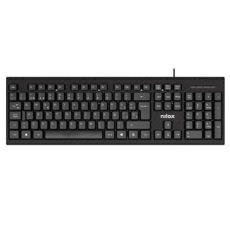 Teclado Nilox NXKBE000011 USB Negro en Español (ñ)