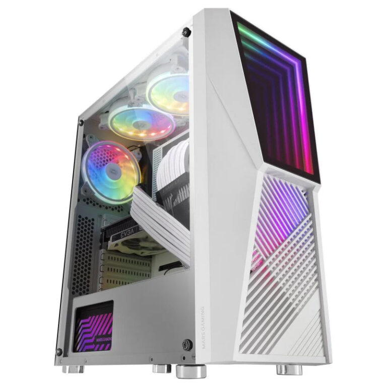 Caja Mars Gaming MC777 Infinity Mirror ARGB Cristal Templado USB 3.0 Blanca