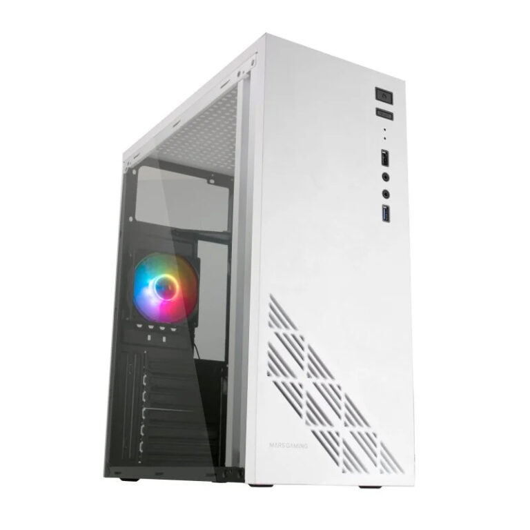Caja Mars Gaming MC100W FRGB Cristal Acrílico USB 3.0 Blanco