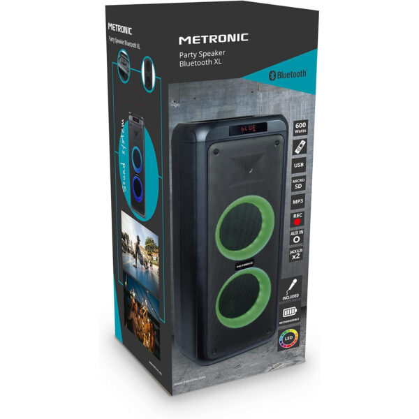 Altavoz Metronic 477182 Bluetooth Columna Potente 600W + Micro LED Lights Usado - Imagen 7