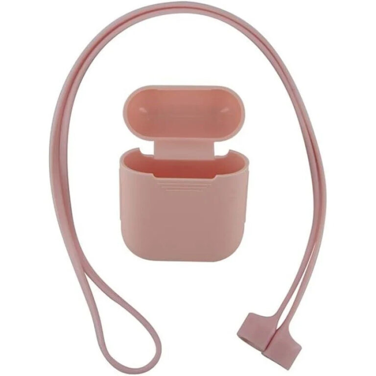 Funda Muvit Active para Apple airPods Silicona + Colgante Cuello Rosa