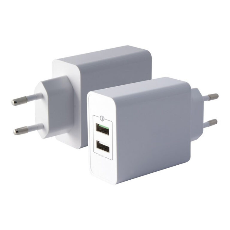 Cargador de Red Ksix Universal 1x USB + 1x USB Quick Charge Blanco