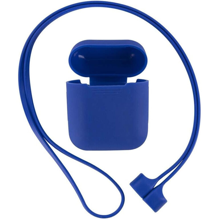 Funda Muvit Active para Apple airPods Silicona + Colgante Cuello Azul