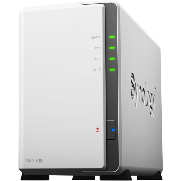 Servidor Synology DiskStation DS216J NAS 2 Bahías Blanco Usado *Fallan tornillos