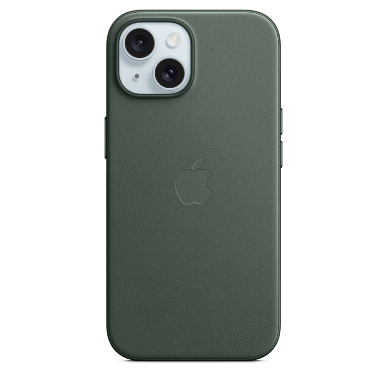 Funda original Apple de trenzado fino con MagSafe para Apple iPhone 15 verde
