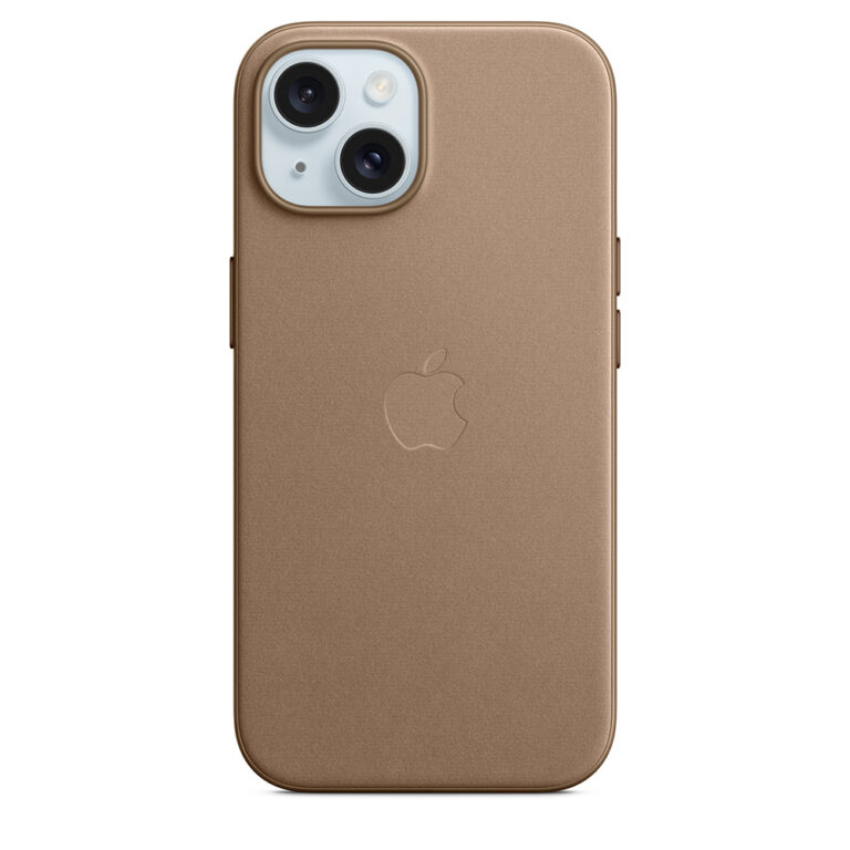 Funda original Apple de trenzado fino con MagSafe para Apple iPhone 15 marrón