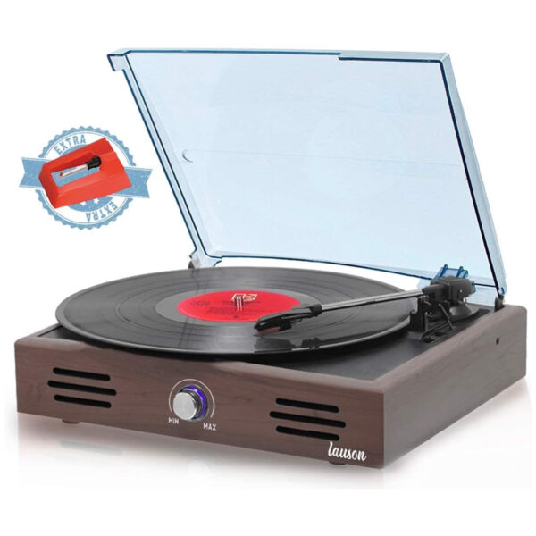 Tocadiscos de Vinilo Vintage Lauson JTF036 con Altavoces color madera Wengue - Imagen 2