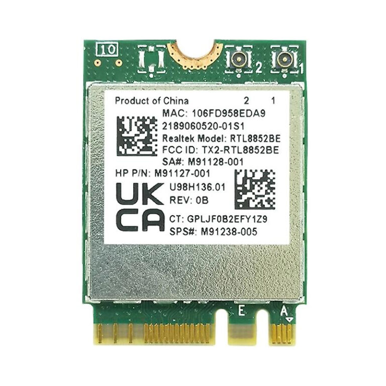 Tarjeta de red inalámbrica Realtek RTL8852BE AX1800 WiFi 6 M.2 doble banda