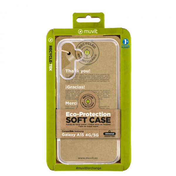 Funda Muvit for Change recycletek para Samsung Galaxy A15 4G/5G transparente - Imagen 2