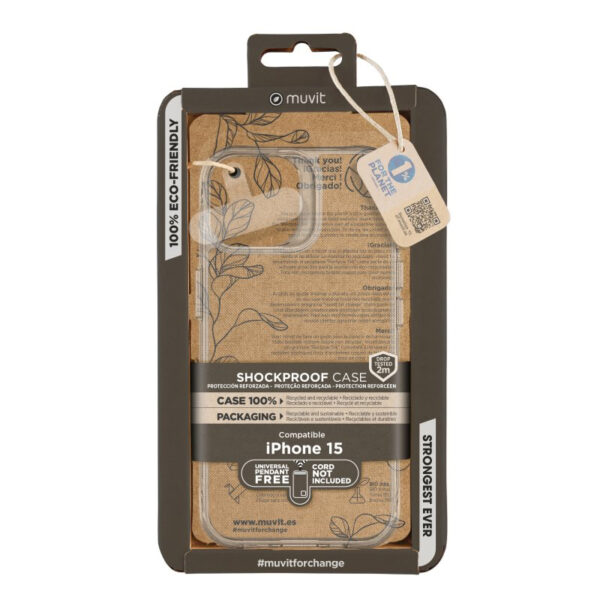 Funda Muvit for Change Shockproof 2m Transparente para Apple iPhone 15 - Imagen 5