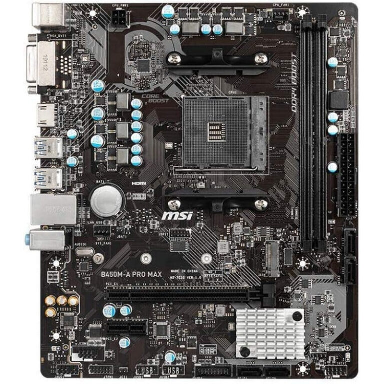 Placa Base MSI B450M-A PRO MAX Usada **Solo placa base, no incluye IO Shield**