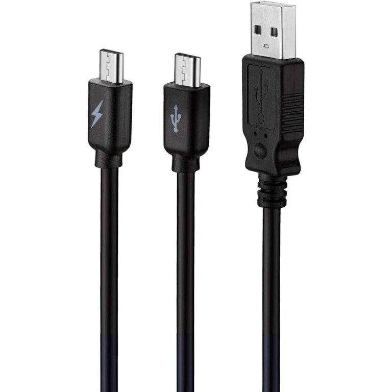 Cable Muvit USB-Doble Micro USB 3A 2m (1 Carga + 1 Carga y Datos) Negro