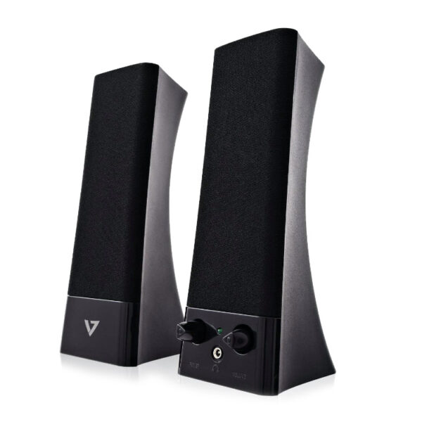 Altavoces estéreo V7 SP2500-USB-6E con alimentación por USB Negro