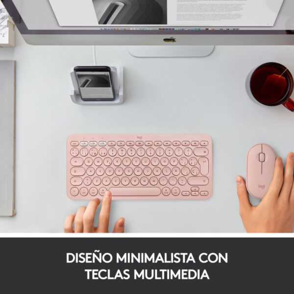 Teclado Bluetooth Logitech K380 para Mac Rosa en español (ñ) - Imagen 3