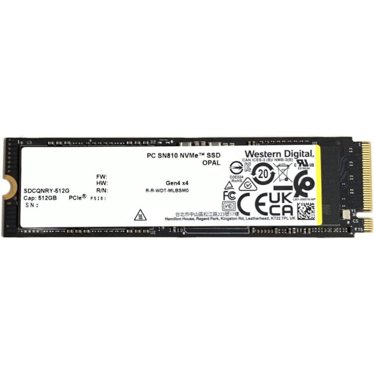 Unidad de estado sólido SSD Western Digital SN810 SSS1D33695 512GB PCIe 4.0 NVMe