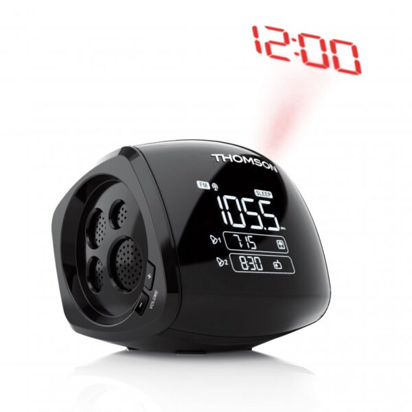 Radio Reloj Despertador Thomson CP280 con Proyector Negro Usada