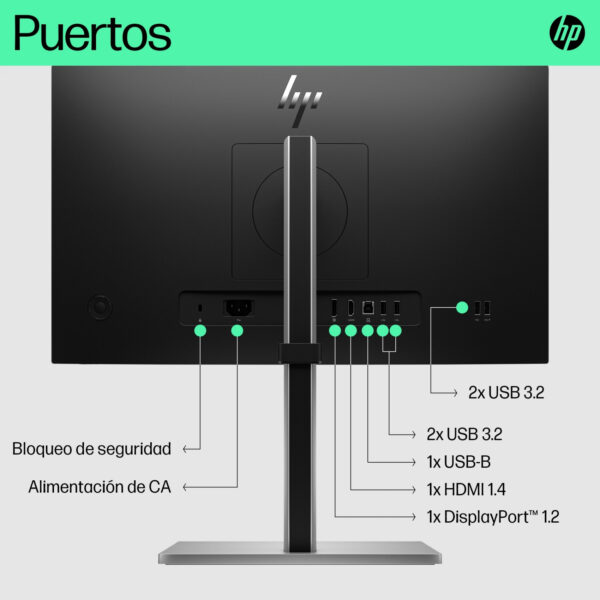 Monitor HP E-Series E22  G5 21.5" 1920 x 1080 FullHD LED Negro *Tiene una marca* - Imagen 10