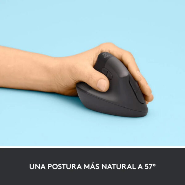 Logitech Lift Ratón Inalámbrico Vertical para Zurdos 4000 DPI Gris-Negro Usado * - Imagen 3