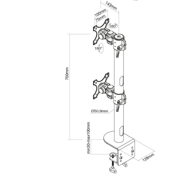 Soporte de escritorio Neomounts FPMA-D960DVBLACKPLUS para pantalla curva Usado - Imagen 6