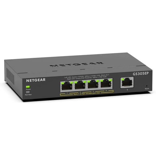 Switch 5 Puertos Netgear GS305EP-100PES Gigabit Usado **Falla el puerto num.3**