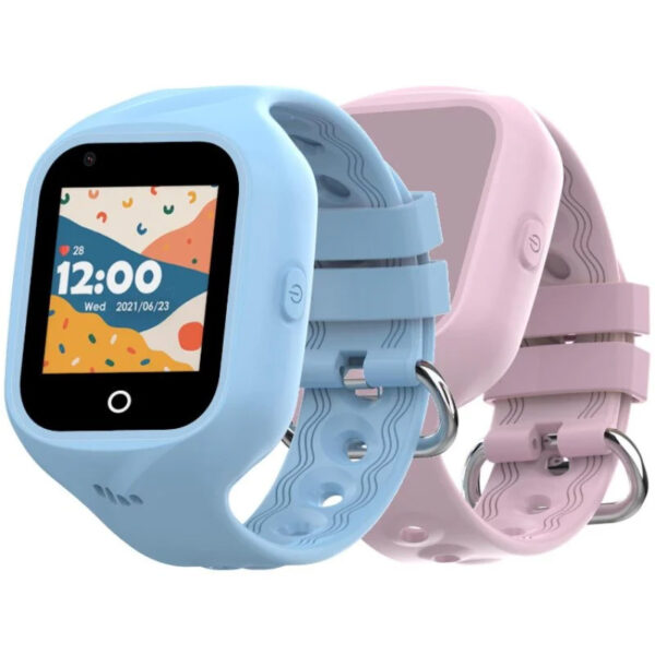 Reloj Smartwatch para Niños Celly Kidswatch 4G con 2 Correas Rosa y Azul