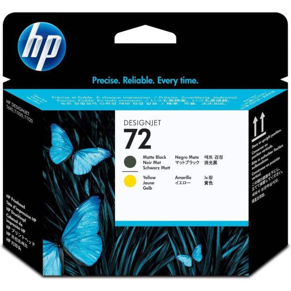 Cabezal de impresión DesignJet HP 72 negro mate y amarillo