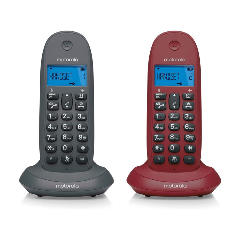Telefono fijo inalambrico digital DECT Motorola C1002GW Pack Duo Gris/Granate