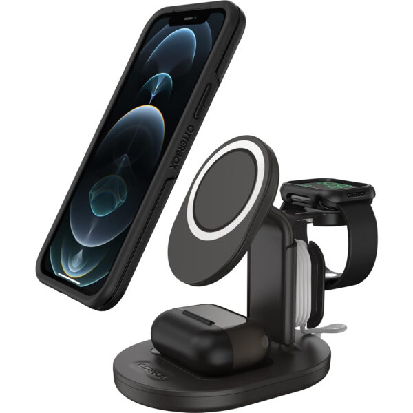 OtterBox Soporte Cargador Inalámbrico 3 en 1 Magsafe para iPhone AirPods y Apple Watch negro - Imagen 8