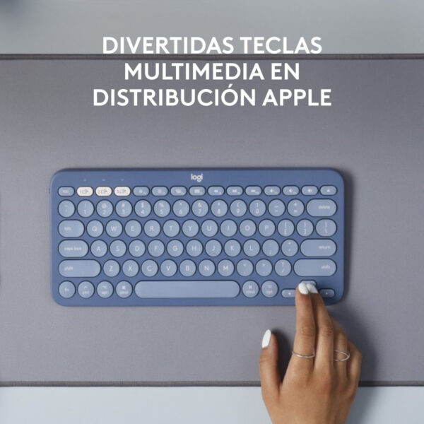 Teclado Bluetooth Logitech K380 para Mac Azul Blueberry en español (ñ) - Imagen 2