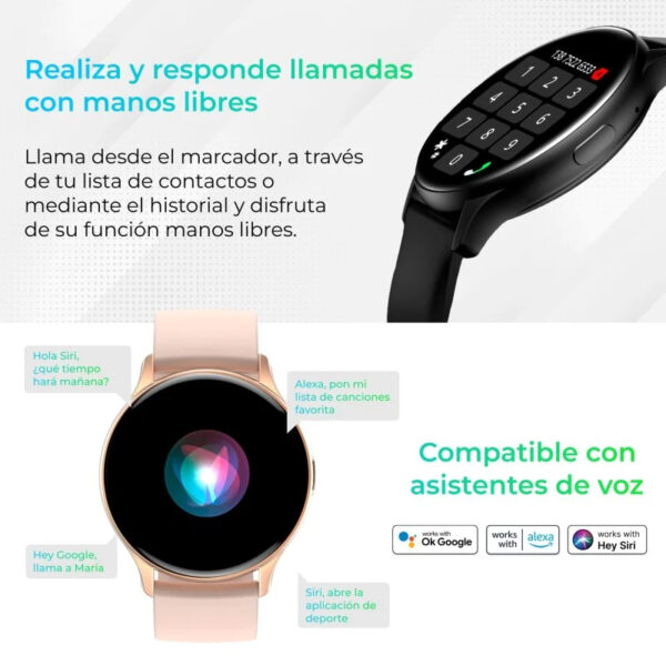 Reloj Smartwatch Ksix Core Pantalla Amoled 1.43" Sumergible Rosa - Imagen 3