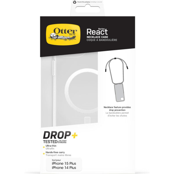 Funda OtterBox React Necklace MagSafe con cuerda para iPhone 15 Plus/14 Plus Transparente - Imagen 5